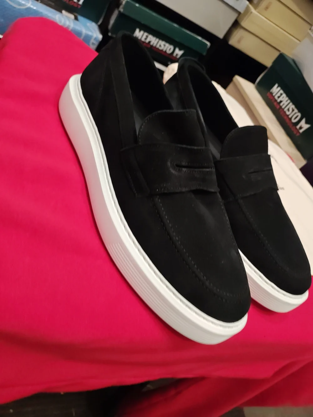 Good Man Brand Black Slip-On Loafers with White Sole Size 11